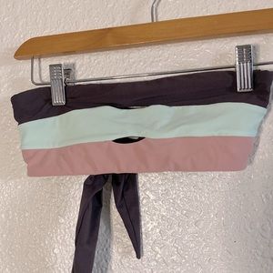 Striped Strapless bikini top with cutout and cute colors